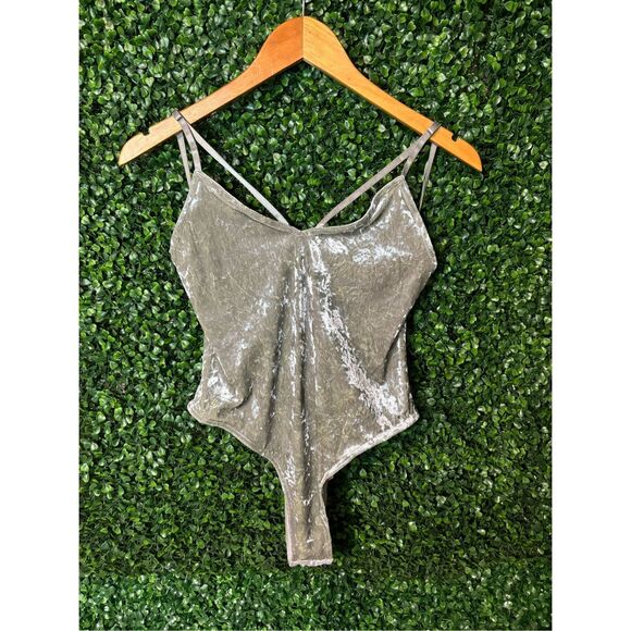 NEW $198 HAH Hot As Hell Low Budget Velvet Bodysuit in Green SZ MEDIUM Free Peop - Picture 1 of 6